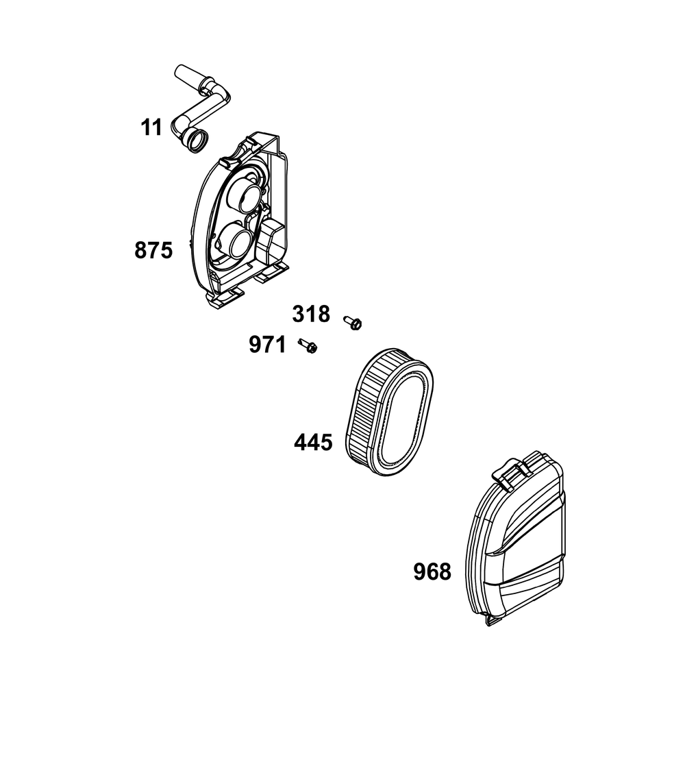 Air Cleaner Group Diagram and Parts List for 020000 - 09Z999 Briggs and Stratton Engine